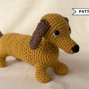 Wiener Dog Crochet Pattern, Amigurumi Puppy