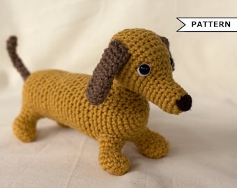 Wiener Dog Crochet Pattern, Amigurumi Puppy