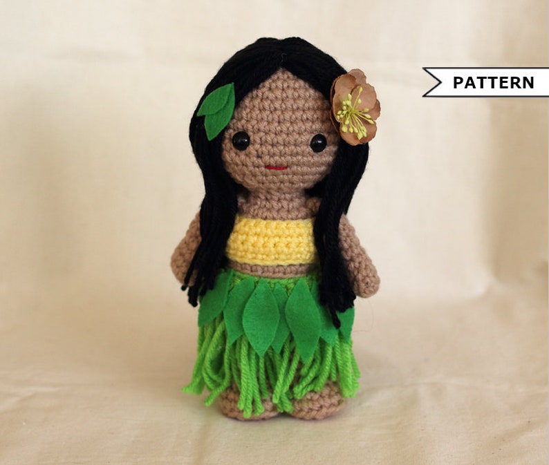 Tahitian Doll Crochet Pattern Hula girl Amigurumi Etsy