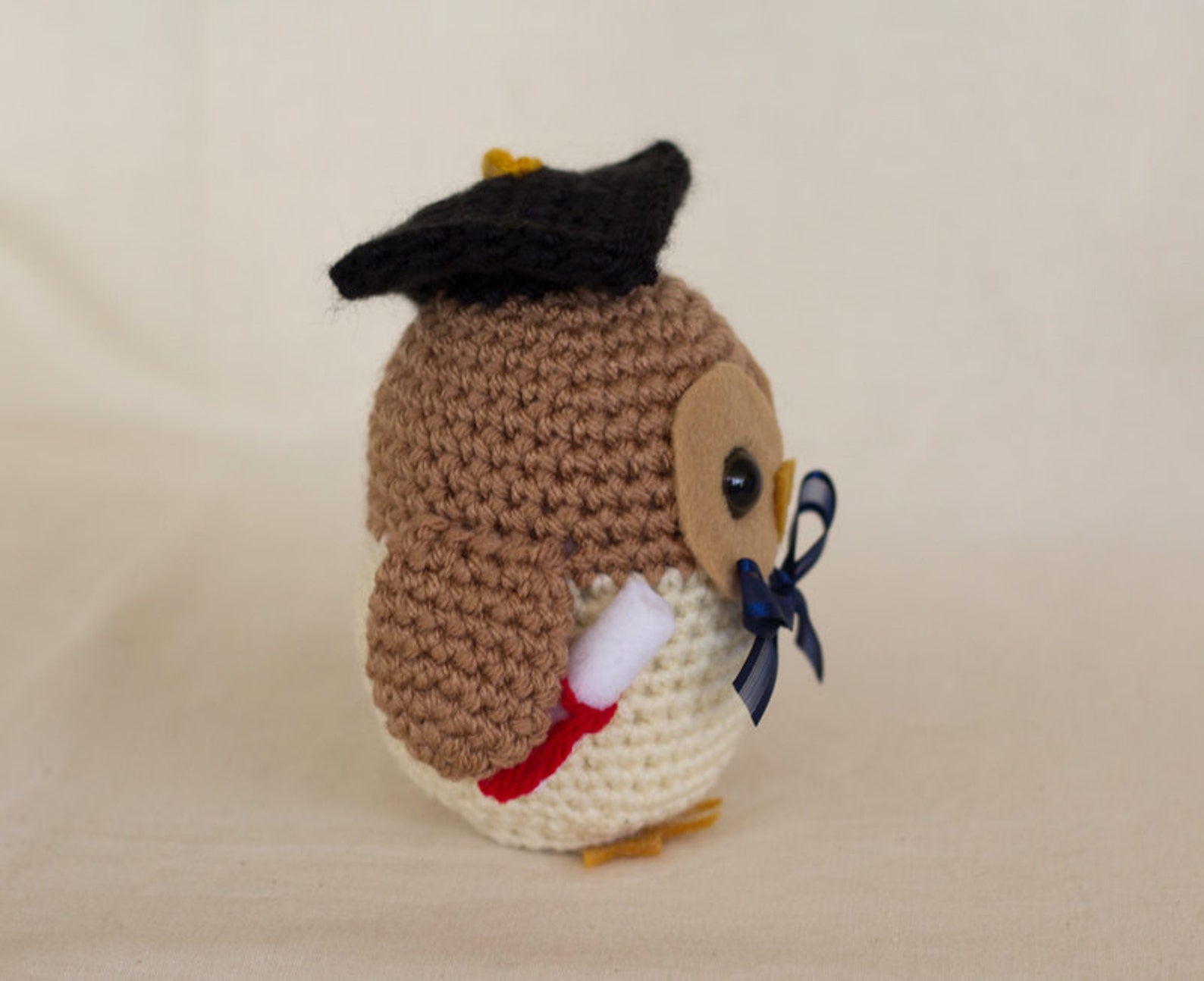 Graduation Owl Crochet Pattern Owl Amigurumi Crocheted Bird Etsy