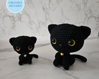 Black Cat Amigurumi Kitty Crochet Pattern