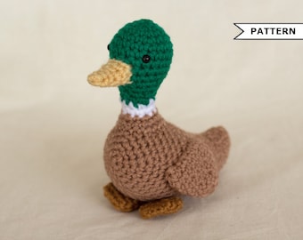Duck Crochet Pattern, Amigurumi Bird, Mallard Duck