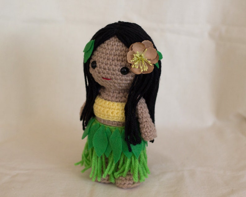 Tahitian Doll Crochet Pattern Hula girl Amigurumi Etsy