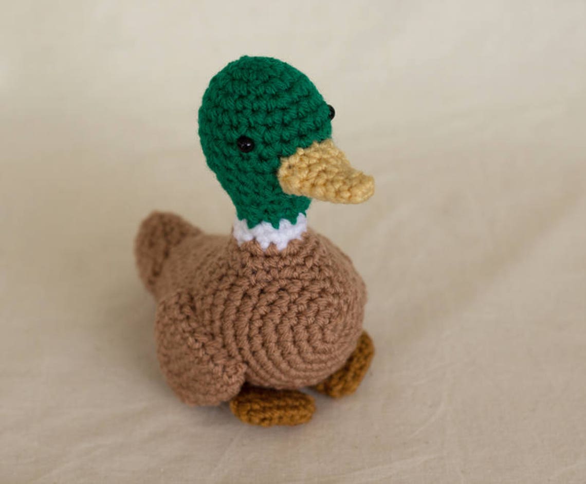Duck Crochet Pattern Amigurumi Bird Mallard Duck Etsy