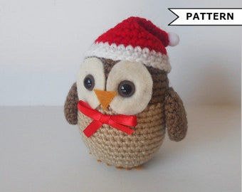 Christmas Owl Amigurumi Crochet Pattern