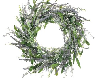 Lavender Wreath, Front Door, Spring Wreath, Wreath Faux, Gifts, Year Round Greenery, Mothers Day, Home Decor