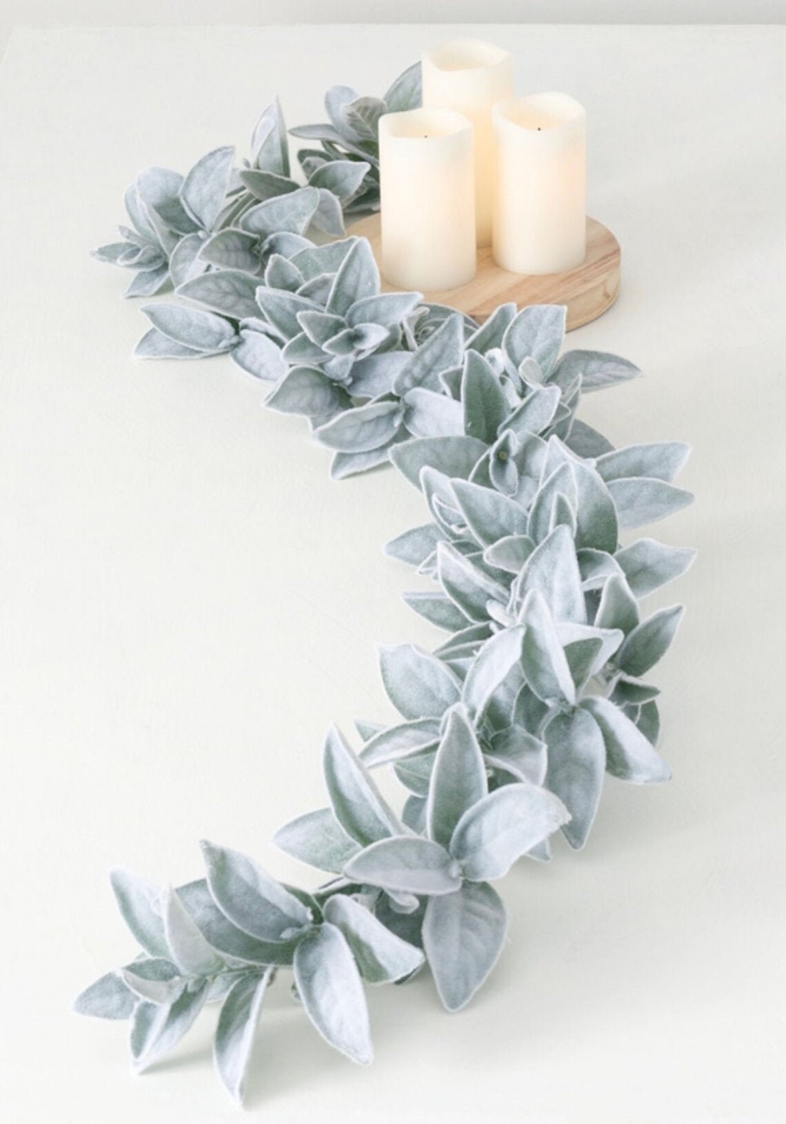 Lambs Ear Garland 6' Table Top Decor Farmhouse Decor Etsy