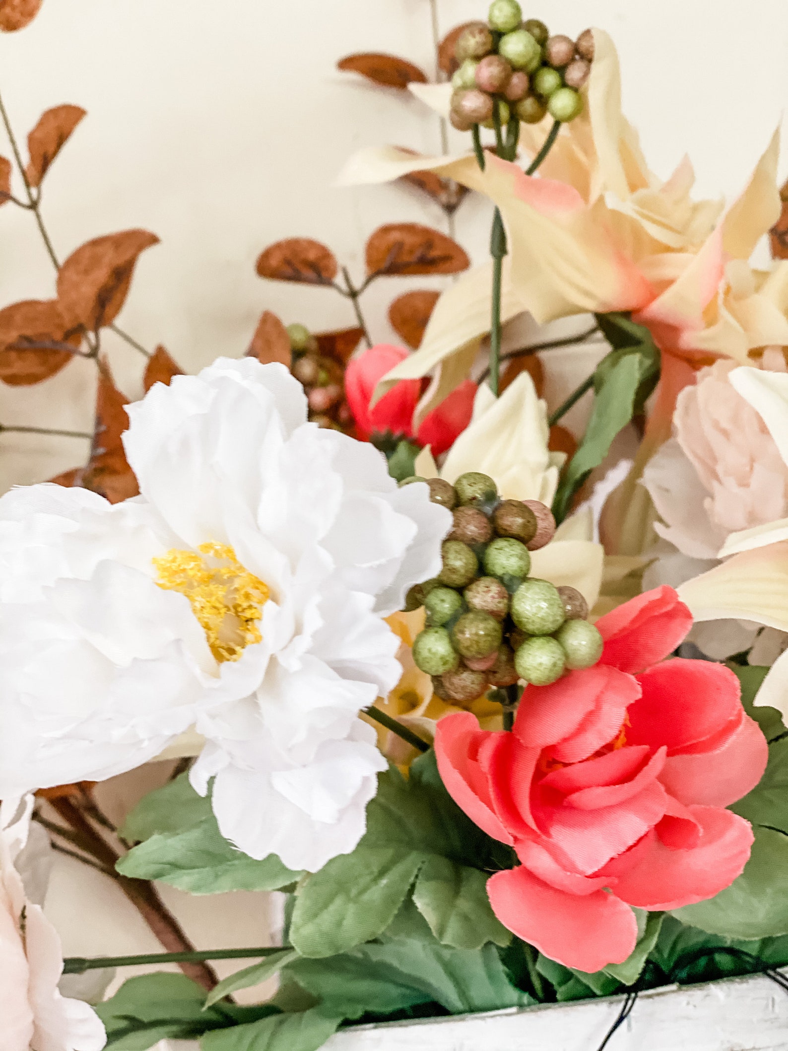 Mixed Dahlia and Poppies Wall Hanging Basket Etsy