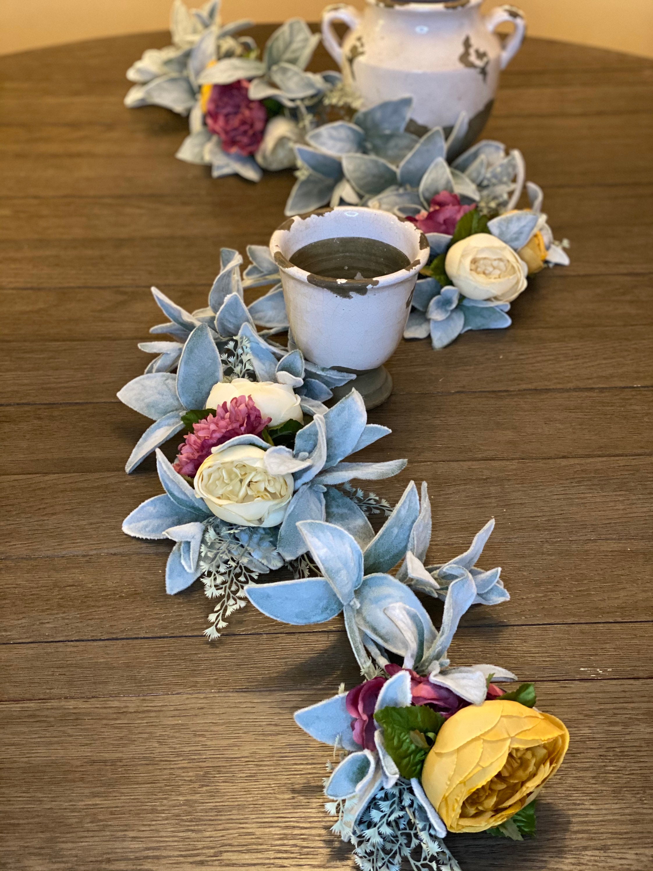 Lambs Ear Garland 6' Table Top Decor Farmhouse Decor Etsy