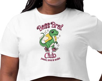 Bass Brat Club Crop Top / edm crop top dubstep rave shirt donna rave wear outfit festival musicale casual uomo rave festival outfit edm
