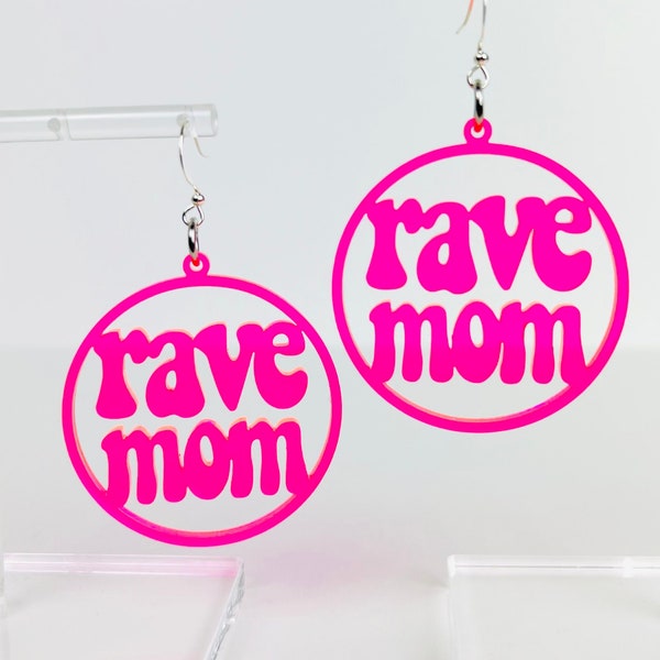 Rave Mom (festival earrings, EDM, rave earrings, music festival accessory, ravers, festival fashion, ravewear, EDC, house music, bassheads)