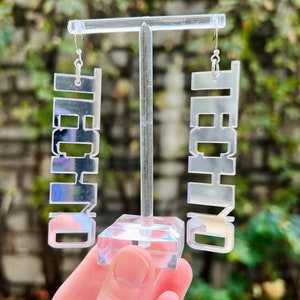 Mirror Techno Earrings (acrylic rave earrings, music festival accessories, edm, techno music)