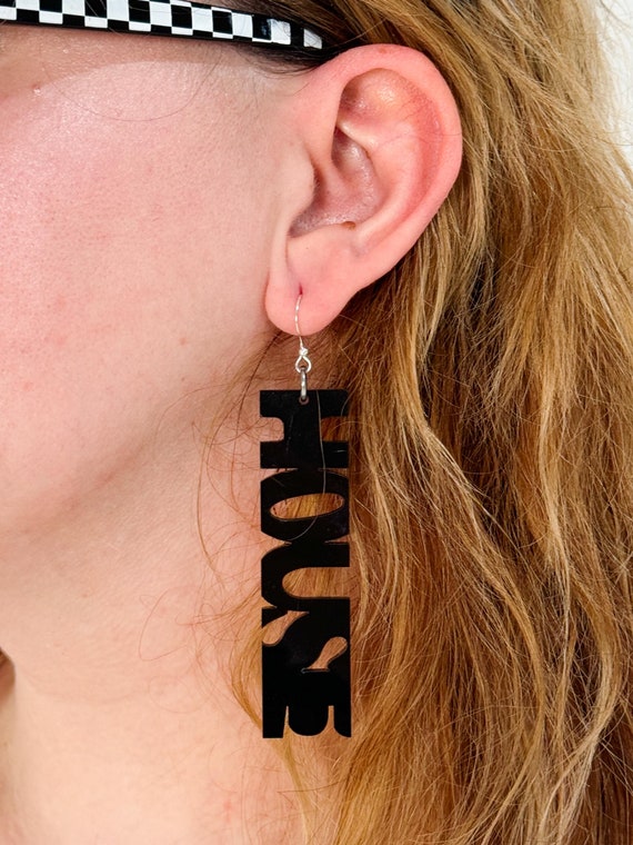 House Earrings | rave accessory woman acid house earring EDM, kandi rave earring house music festival jewelry bonnaroo colorful accessory