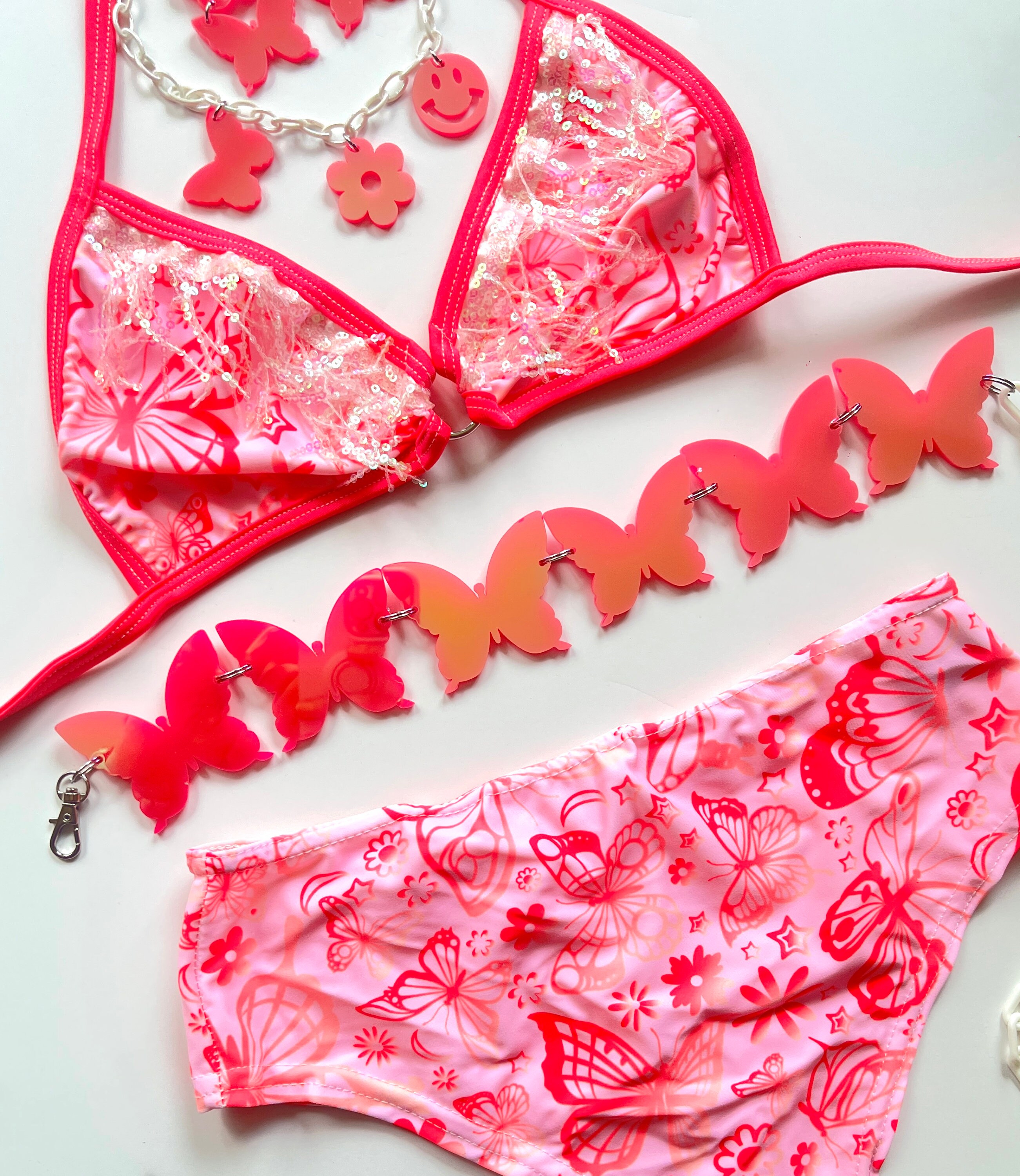 日本全国送料無料商品 | 特集 | Rave Iridescent | Belt Butterfly Pink Accessory EDM Woman 小物