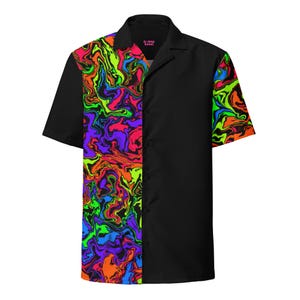 Vortex Button Shirt | mens rave shirt edm tshirt trippy shirt music festival outfit mens plus size rave outfit rainbow electric forest edm