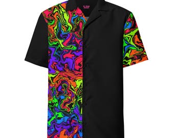 Vortex Button Shirt | mens rave shirt edm tshirt trippy shirt music festival outfit mens plus size rave outfit rainbow electric forest edm