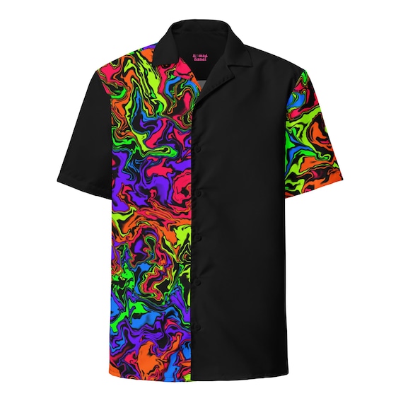 Vortex Button Shirt | mens rave shirt edm tshirt trippy shirt music festival outfit mens plus size rave outfit rainbow electric forest edm