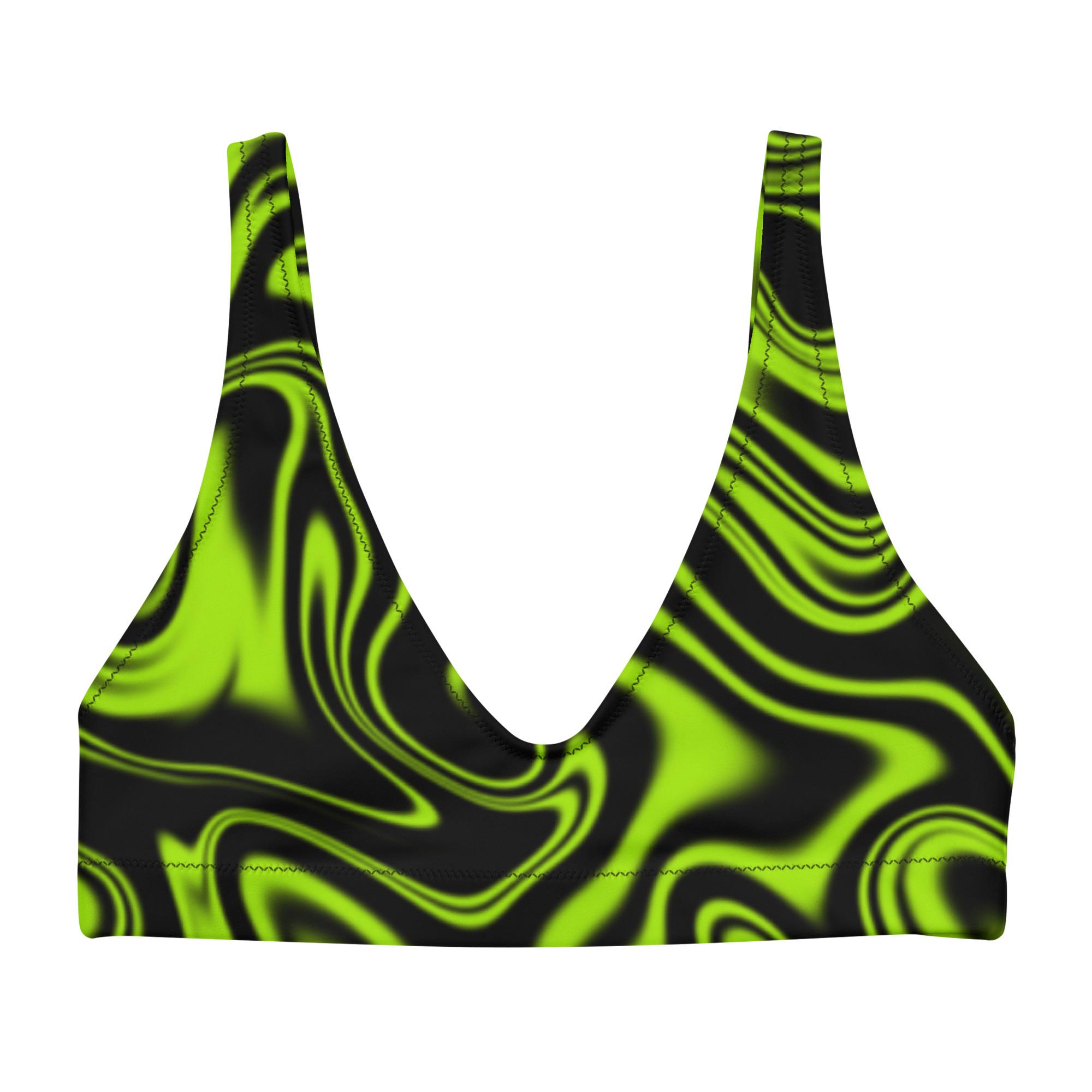 Green Rave Tops Green Swirl Bikini Top | Rave Top Womens Rave Wear Edc Outfits Edm ...