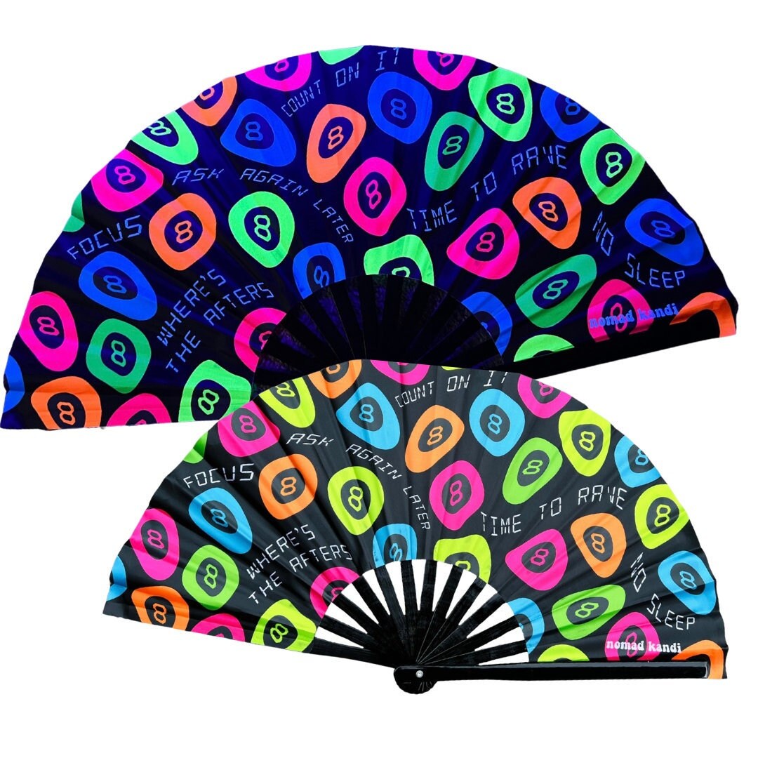 Magic 8 Ball Fan music Festival Fan Rave Accessory 90s 8 - Etsy