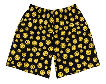 Pantalones cortos Smiles para hombre / pantalones cortos rave para hombre, atuendos rave para hombre, festivales EDM, pantalones cortos de talla grande para hombre, atuendos deportivos para festivales EDM, pantalones rave a juego para hombre