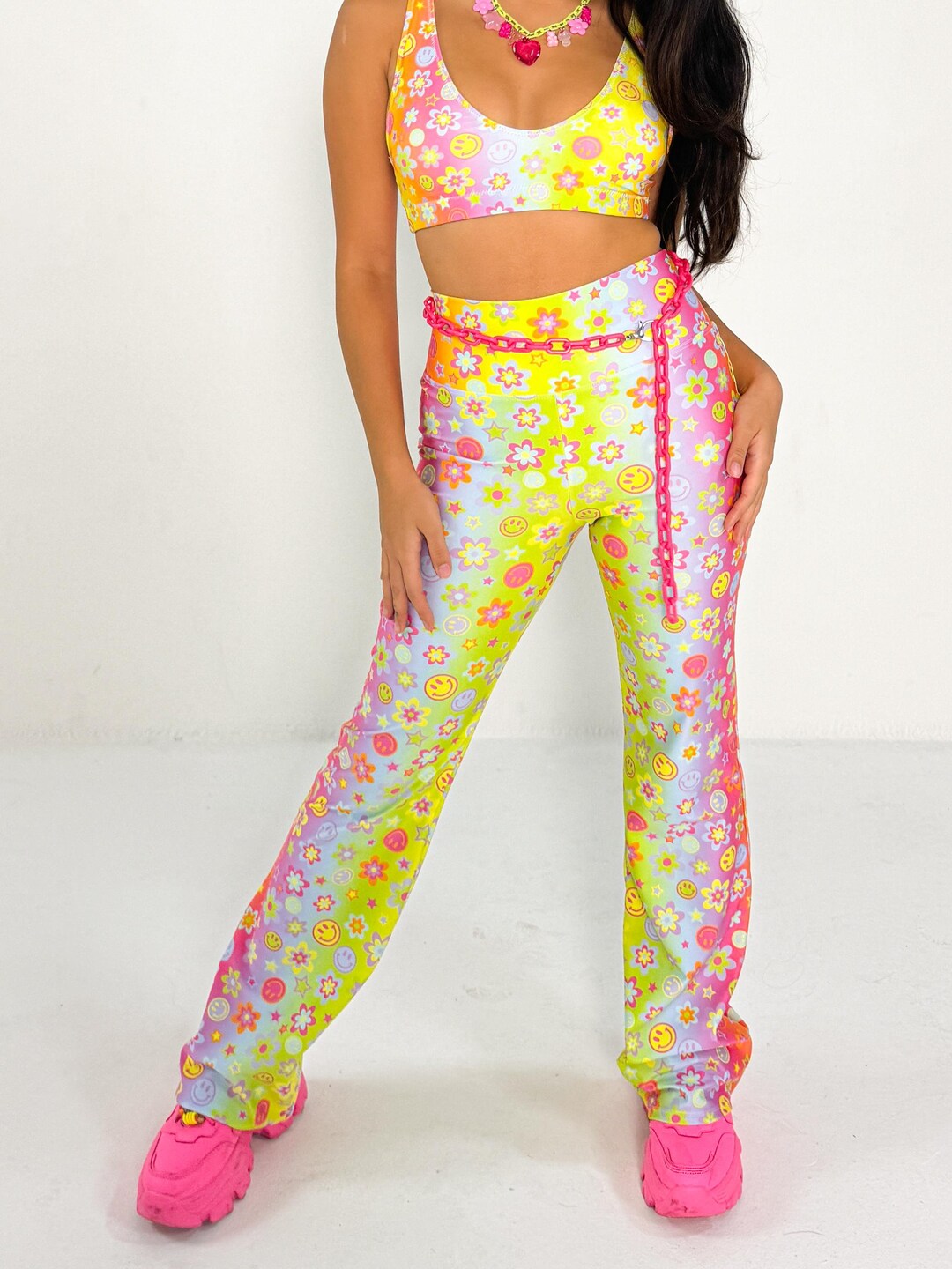 Flare Pants Pattern Rave Electric Daze Flare Pants | Rave Pants Winter Rave Outfit Edc Outfits ...
