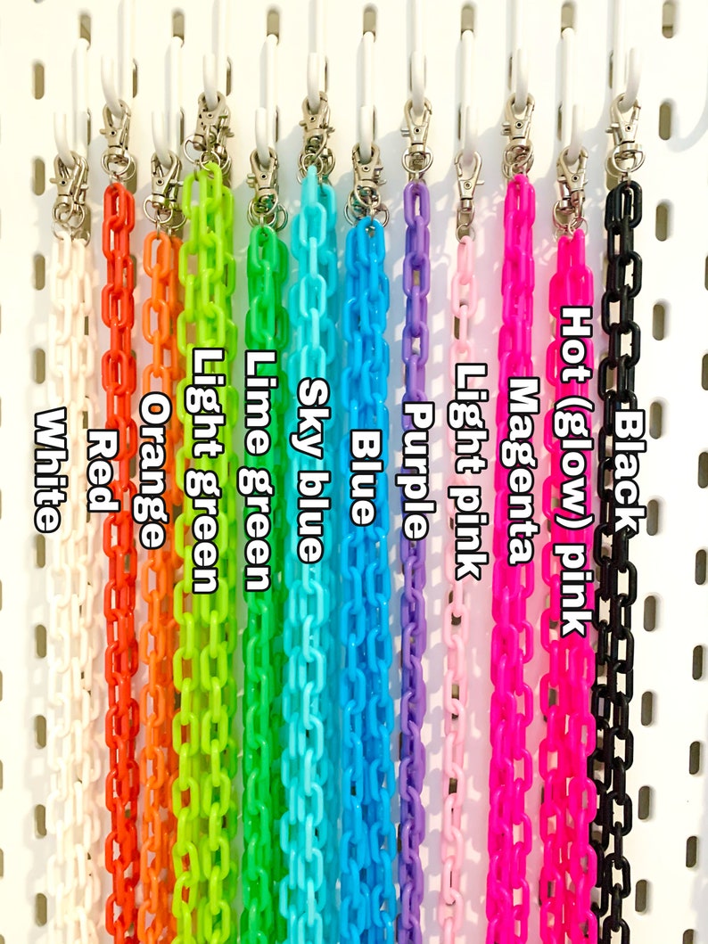 Chunky Chain Belt rave accessory kandi belt chain EDM rave plus size rave belt kandi belt chain belt acrylic belt kandi charm belt image 5