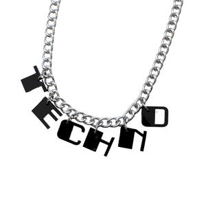 Techno Necklace | rave necklace music festival edm jewelry rave wear mens rave accessory womens rave edm festival outfit charm necklace
