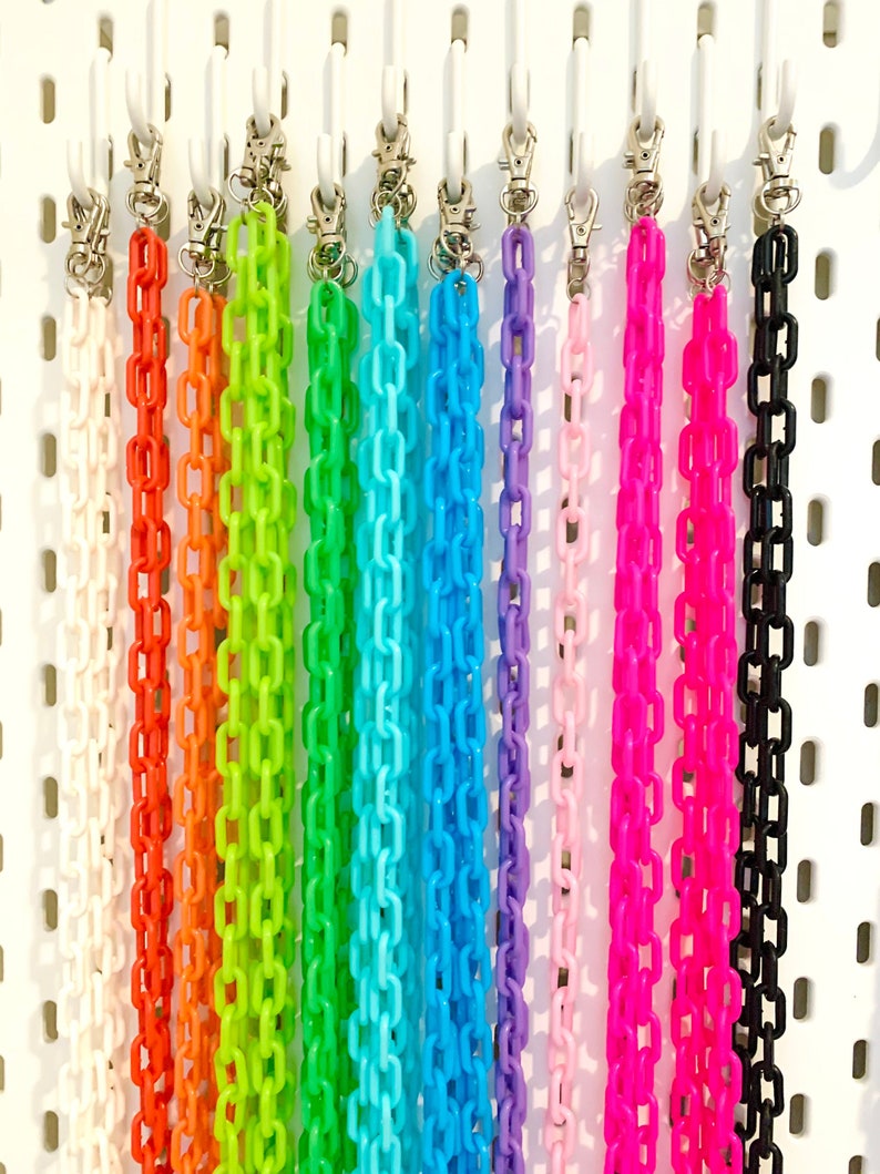 Chunky Chain Belt rave accessory kandi belt chain EDM rave plus size rave belt kandi belt chain belt acrylic belt kandi charm belt image 1