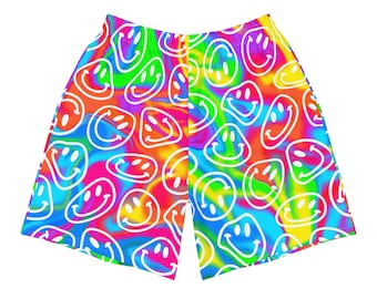 Pantalones cortos Liquid Smiles para hombre / pantalones cortos para rave para hombre, atuendos para rave, festivales de EDM, pantalones cortos de talla grande para hombre, atuendos para festivales de EDM, rave a juego para hombre