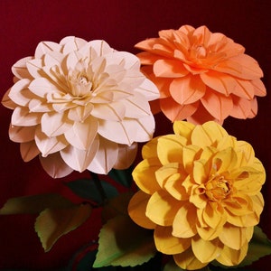 Dalia - Fiori di carta - Modelli - Consegna digitale - Video Tutorial - SVG - Silhouette - Scan&Cut - Fiori 3D - Bouquet di carta - Estate