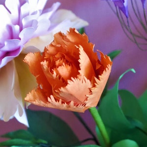 Tulipe à double franges Fleur de papier Modèles Livraison numérique Tutoriel vidéo SVG Silhouette Scan&Cut Paper Crafts Fleur 3D image 1