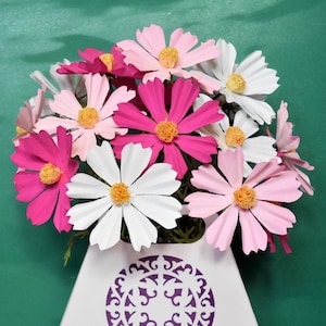 Cosmos - Sacchetto regalo gratuito - Modelli - Fiore di carta - Video tutorial - SVG - PDF - Studio - Lavori di carta - Fiori 3D - Vedi dettagli articolo