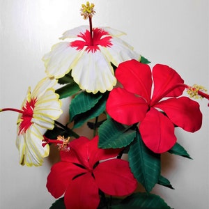 Ibisco - Fiore di carta - Modelli - Video Tutorial - Download istantaneo - SVG - 2 diversi modelli di ibisco - Bouquet