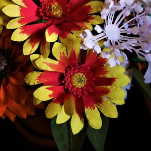 Gaillardia Arizona Sun - Paper Flowers - Templates - Video Tutorial - SVG - Silhouette - Scan&Cut - PDF - Instant Download - 3D Flower