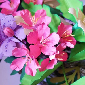 リンゴ - チェリー - 桃の花 - 紙の花 - テンプレート - ビデオチュートリアル - DIY - シルエット - クリカット - スキャン＆カット - 春の花
