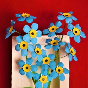 Forget Me Not - Fiore di carta - Modelli - Video Tutorial - SVG - Silhouette - Scan&Cut - Instant Download - Diy - Paper Bouquet - 3D Flower
