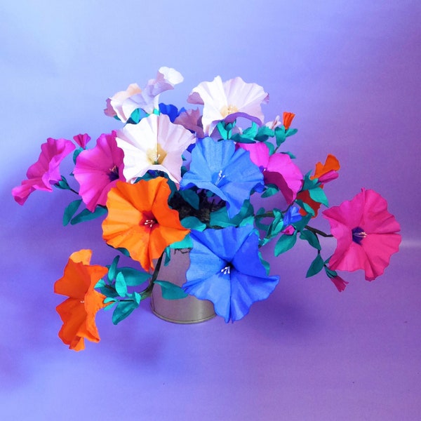 Petunia - Paper Flowers - Templates - Instant Download - Video Tutorial - SVG - Studio - Cricut - Silhouette - Scan&Cut  - 3D Craft
