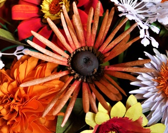Rudbeckia Chim Chiminee - Paper Flowers - Templates - Video Tutorial - SVG - Silhouette - Scan&Cut - PDF - 3D Flower - Paper Bouquet