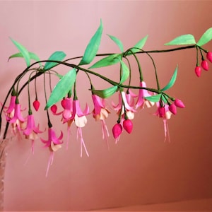 Fuchsia Paper Flower Template: DIY 3D Bouquet (SVG, Scan&Cut)