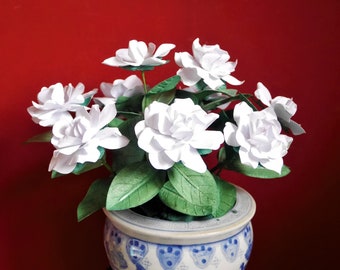 Gardenia - Paper Flower - Templates - Video Tutorial - Instant Download - SVG - Silhouette - Scan&Cut - Cricut - Wedding Bouquet  - Decor