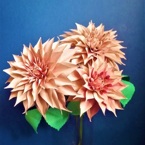 Piatto da portata Dahlia - Modelli - Fiore di carta - 20 cm/7,8" - Consegna digitale - Video tutorial - SVG - Silhouette - Scan&Cut - PDF - Fai da te