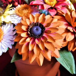 Rudbeckia tramonto autunnale - fiore di carta - modelli - tutorial video - download immediato - SVG - silhouette - scansiona e taglia - PDF - fiore 3D