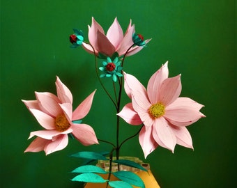 Emperor Dahlia - Tree Dahlia - Paper Flowers - Templates - SVG - Silhouette - Scan&Cut - PDF - Video Tutorial - 3D Crafts - DIY