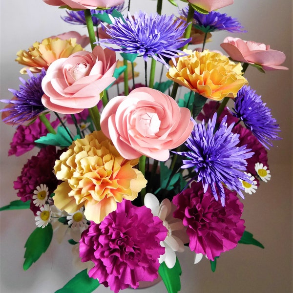 Daphne - Paper Flowers - Templates - Video Tutorial - Instant Download - SVG - Scan&Cut- Studio - DIY - Bouquet - Centerpiece - 3D Flowers