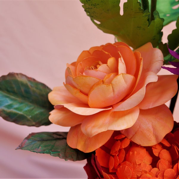 Queen of Sweden Rose - Paper Flower - Templates - Digital Delivery - SVG - Silhouette - Scan&Cut - Video Tutorial - DIY - Wedding