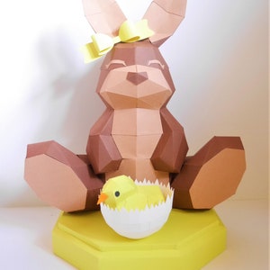 Bunny with Chick - Templates - Instant Download - Video Tutorial - SVG - Studio - Scan&Cut - Easter Decor - Paper Craft - DIY