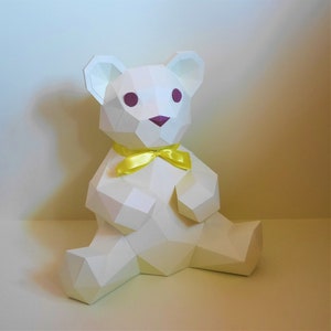 Low Poly-teddybeer - sjablonen - direct downloaden - videotutorial - SVG - Studio - Scan&Cut - Cricut - DIY - babyshower - verjaardag