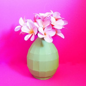 Plumeria avec 3 Vase Ovale - Bundle - Fleurs en Papier - Vase Ovale 3D - Modèles - Téléchargement instantané - SVG - Cricut - SIlhouette - S&C