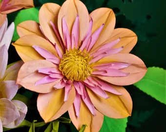 Orchette Dahlia - Flor de papel - Modelos - Tutorial em vídeo - Download instantâneo - SVG - Silhueta - Scan&Cut - PDF - Artesanato 3D - DIY