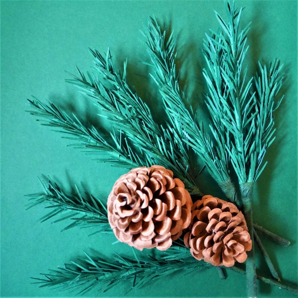 Pine Cone and Pine Stalk - Templates - Video Tutorial - Instant Download - SVG - PDF - Silhouette - Scan&Cut - DIY - Christmas Decor